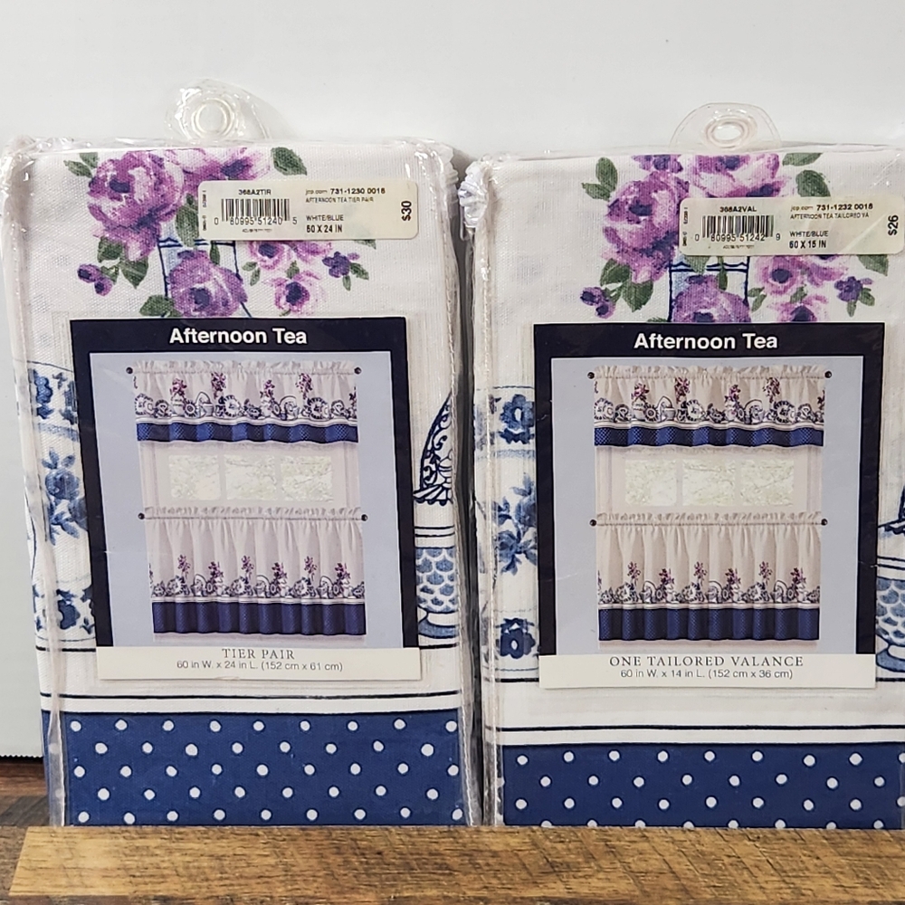 Kitchen Curtain Set Afternoon Tea Richloom Home Cottagecore Farmhouse